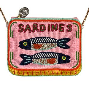 Colorful Sardine Beaded Crossbody Bag